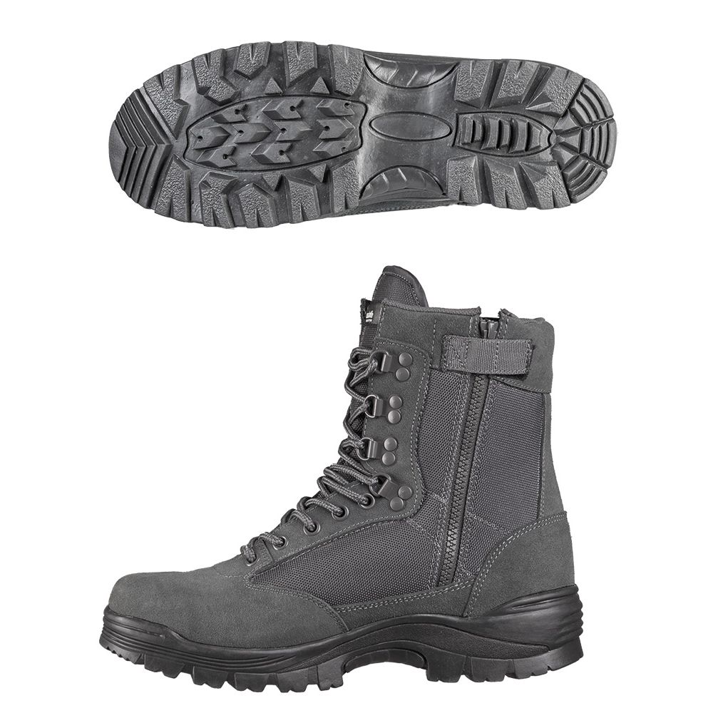Boty TACTICAL se zipem YKK ŠEDÉ vel. US 6