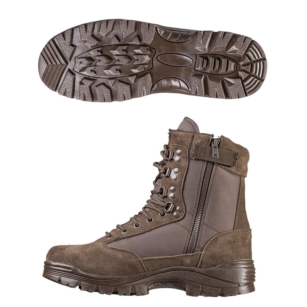 Boty TACTICAL se zipem YKK HNĚDÉ vel. US 14