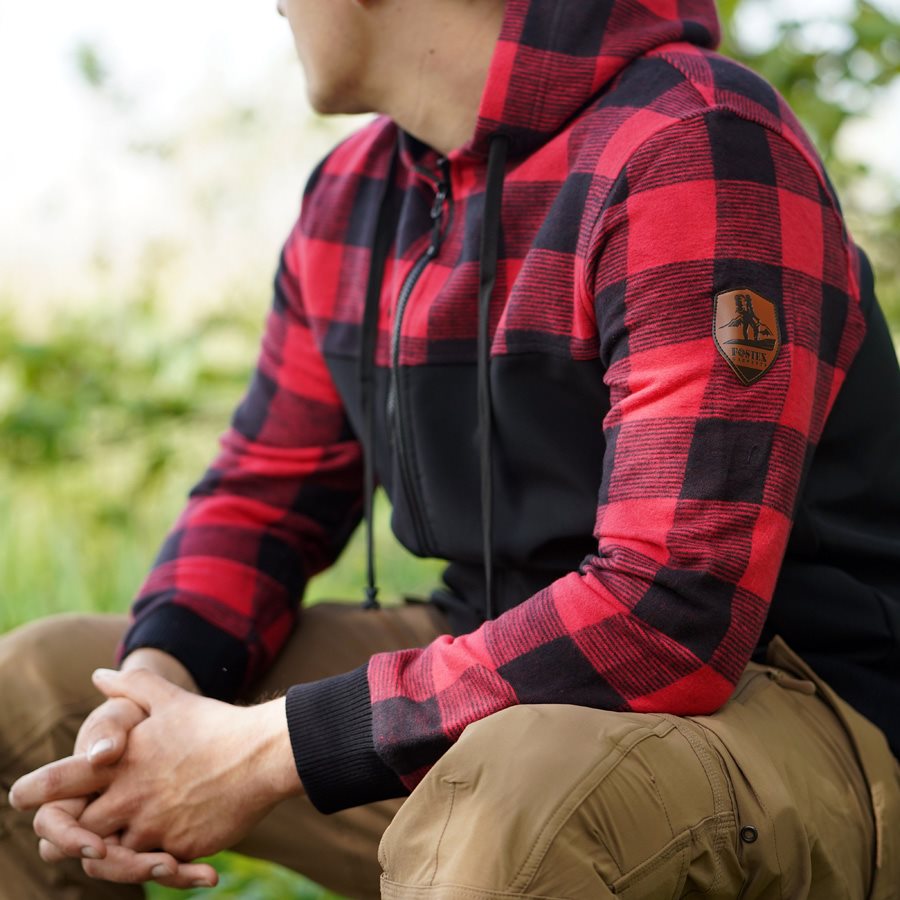 Mikina LUMBERSHELL ČERVENO/ČERNÁ vel. L