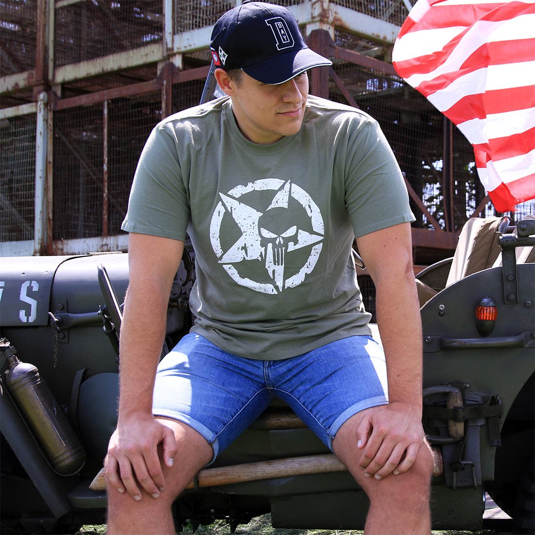 Triko ALLIED STAR - PUNISHER krátký rukáv ZELENÉ vel. L