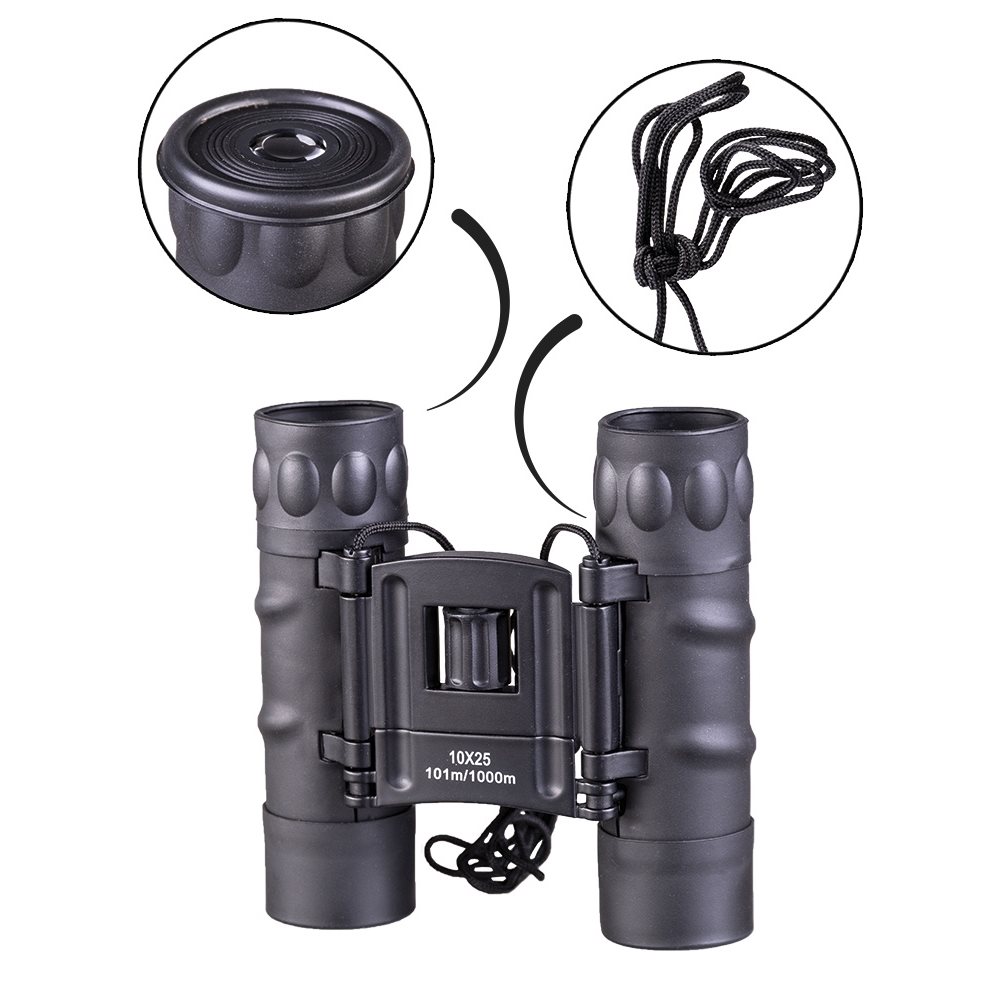 Dalekohled 10x25 GEN II pogumovaný s pouzdrem ČERNÝ