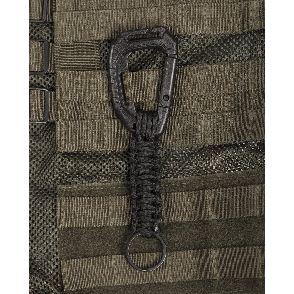 Karabina MOLLE s PARACORDEM ČERNÁ