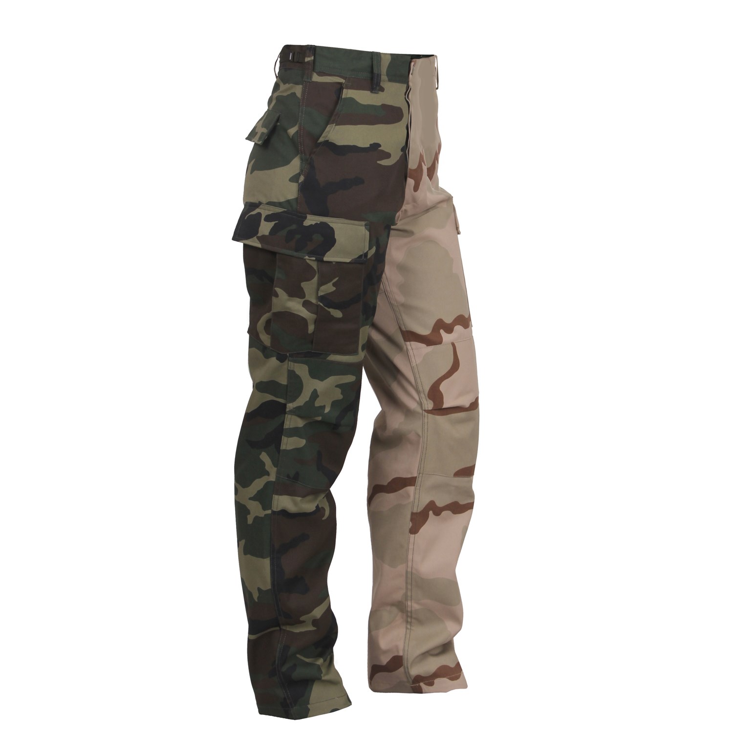 Kalhoty dvoubarevné BDU WOODLAND/3-COL DESERT vel. S