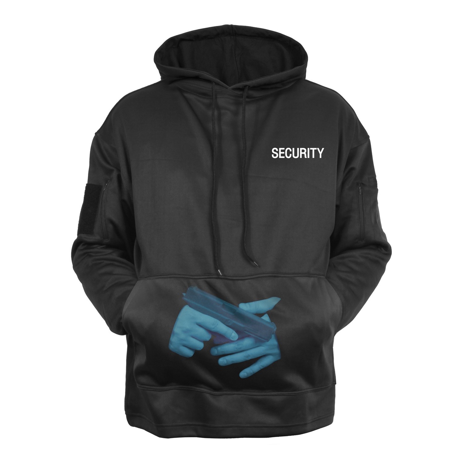 Mikina SECURITY s kapucí ČERNÁ vel. 5XL