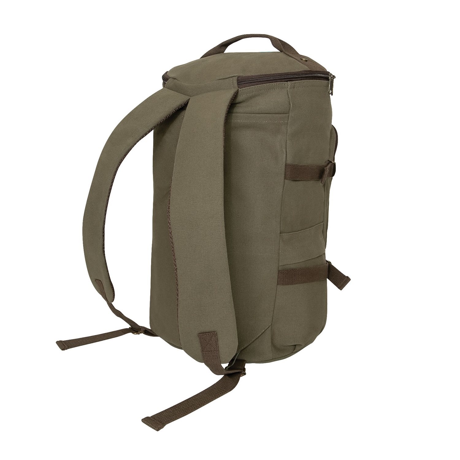 Taška/batoh/vak CONVERTIBLE 19" plátěná ZELENÁ/HNĚDÁ