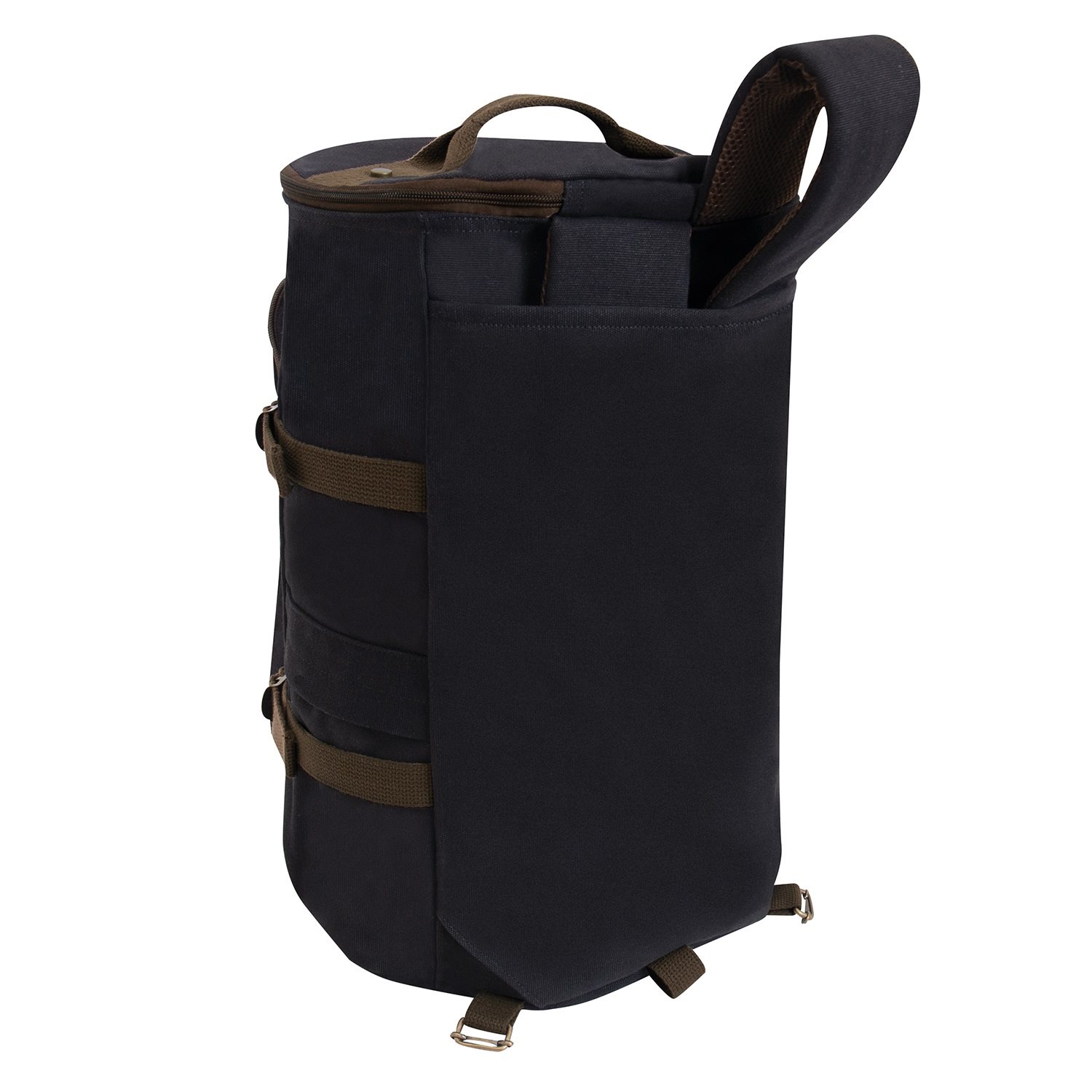 Taška/batoh/vak CONVERTIBLE 19" plátěná ČERNÁ/HNĚDÁ