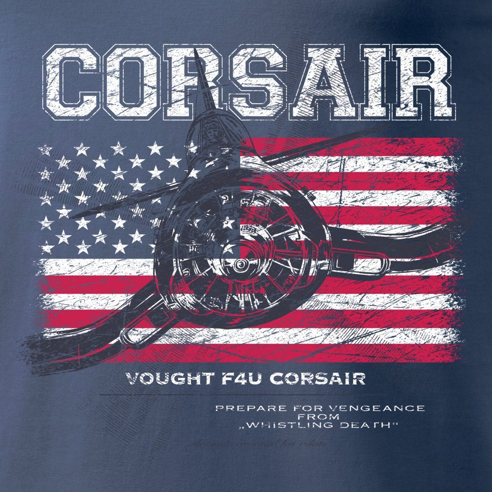 Triko VOUGHT F4U CORSAIR MODRÉ vel. 3XL