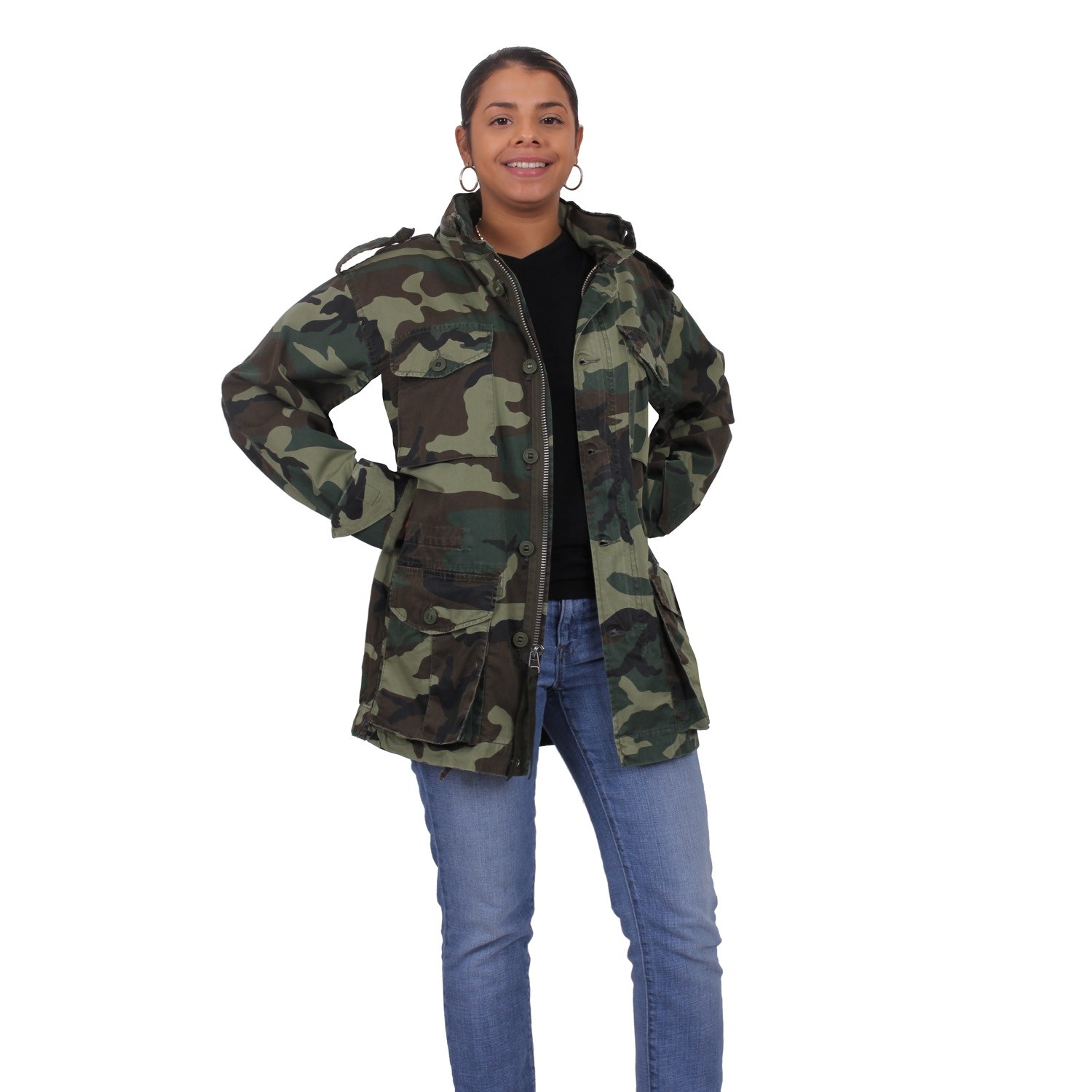 Bunda lightweight VINTAGE US M65 WOODLAND