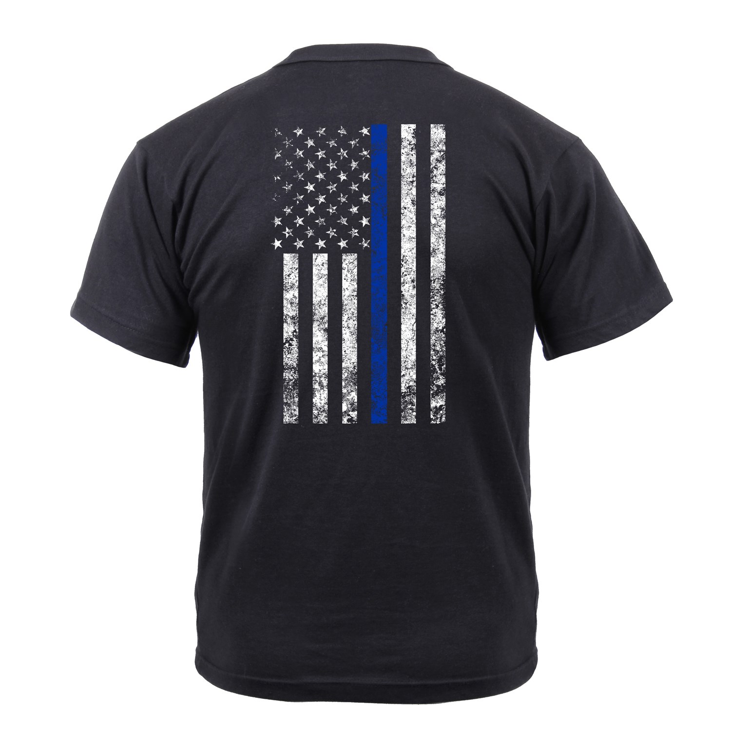 Triko THIN BLUE LINE US odznak vlajka ČERNÉ