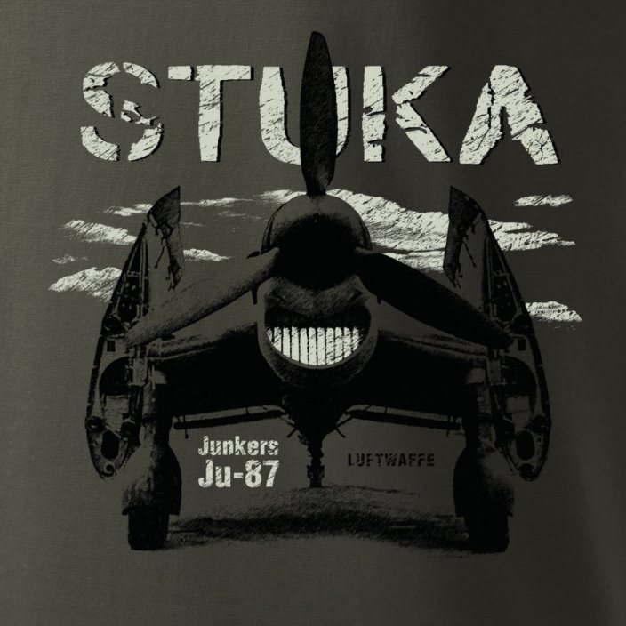 Triko Junkers Ju-87 STUKA ŠEDOZELENÉ vel. L