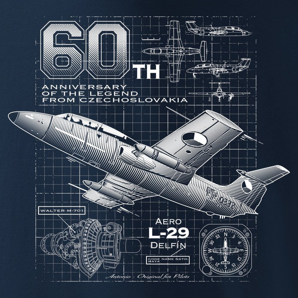 Triko proudový cvičný letoun L-29 DELFÍN MODRÉ vel. 3XL