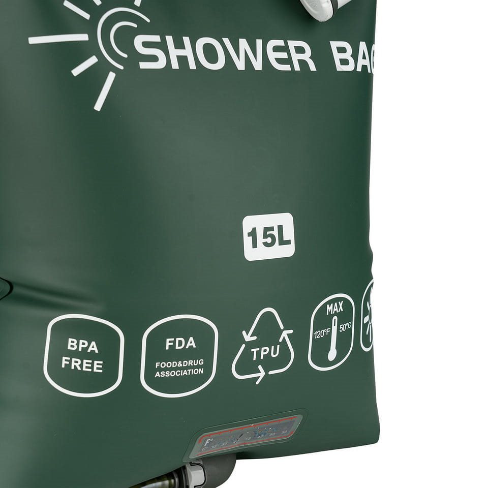 Sprcha solární PREMIUM 15 litrů TPU ZELENÁ