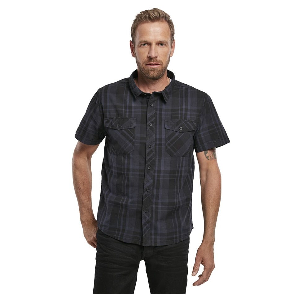 Košile ROADSTAR krátký rukáv ČERNO/MODRÁ vel. 4XL