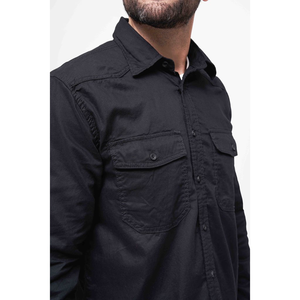 Košile FLANELOVÁ dlouhý rukáv ČERNÁ vel. 4XL