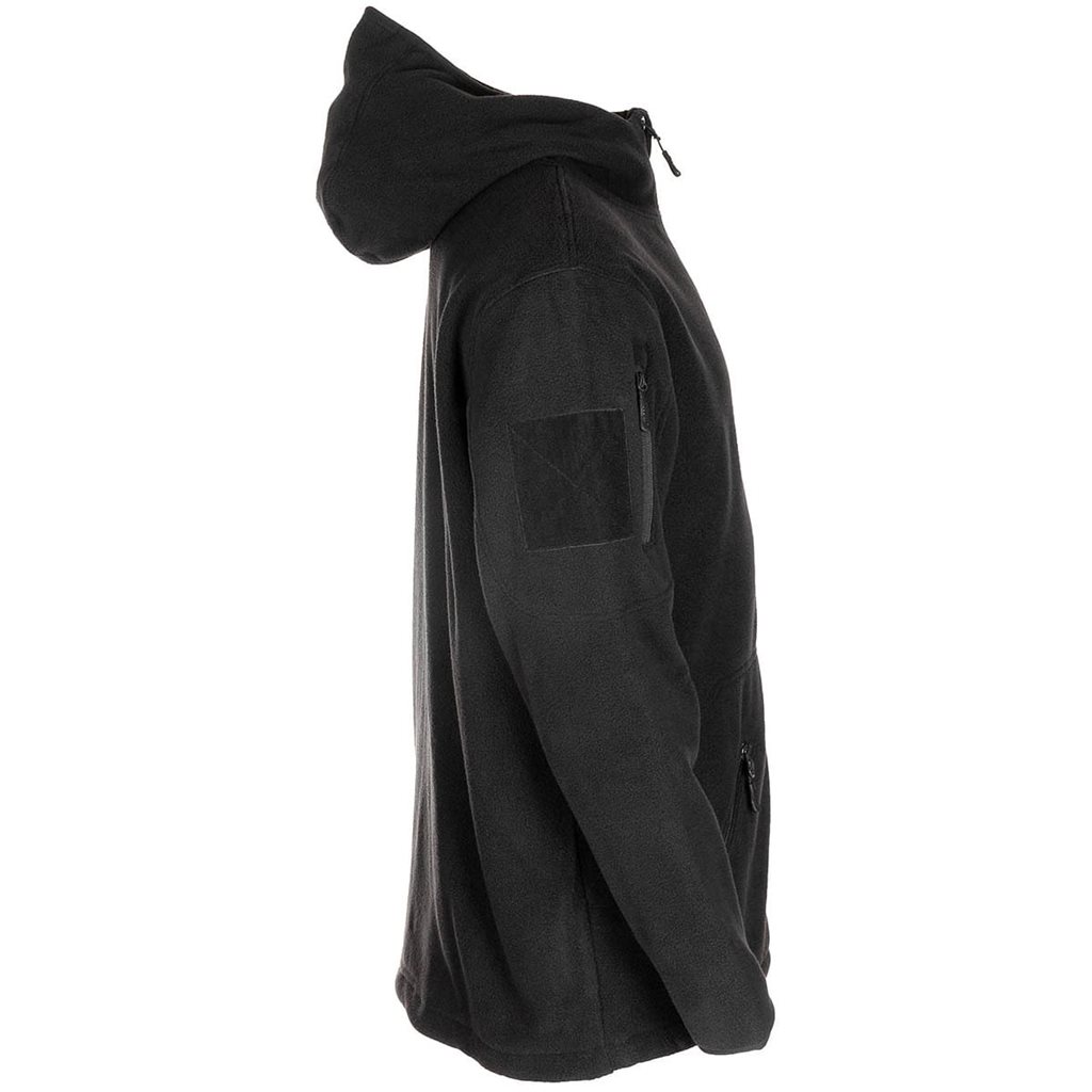 Mikina FLEECE na zip s kapucí TACTICAL ČERNÁ vel. S