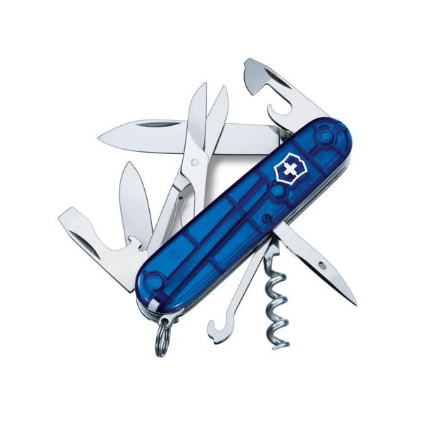 Nůž kapesní CLIMBER 91mm MODRÝ transparentní