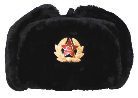 Beranice / Uschanka ruská se znakem ČERNÁ vel. XL