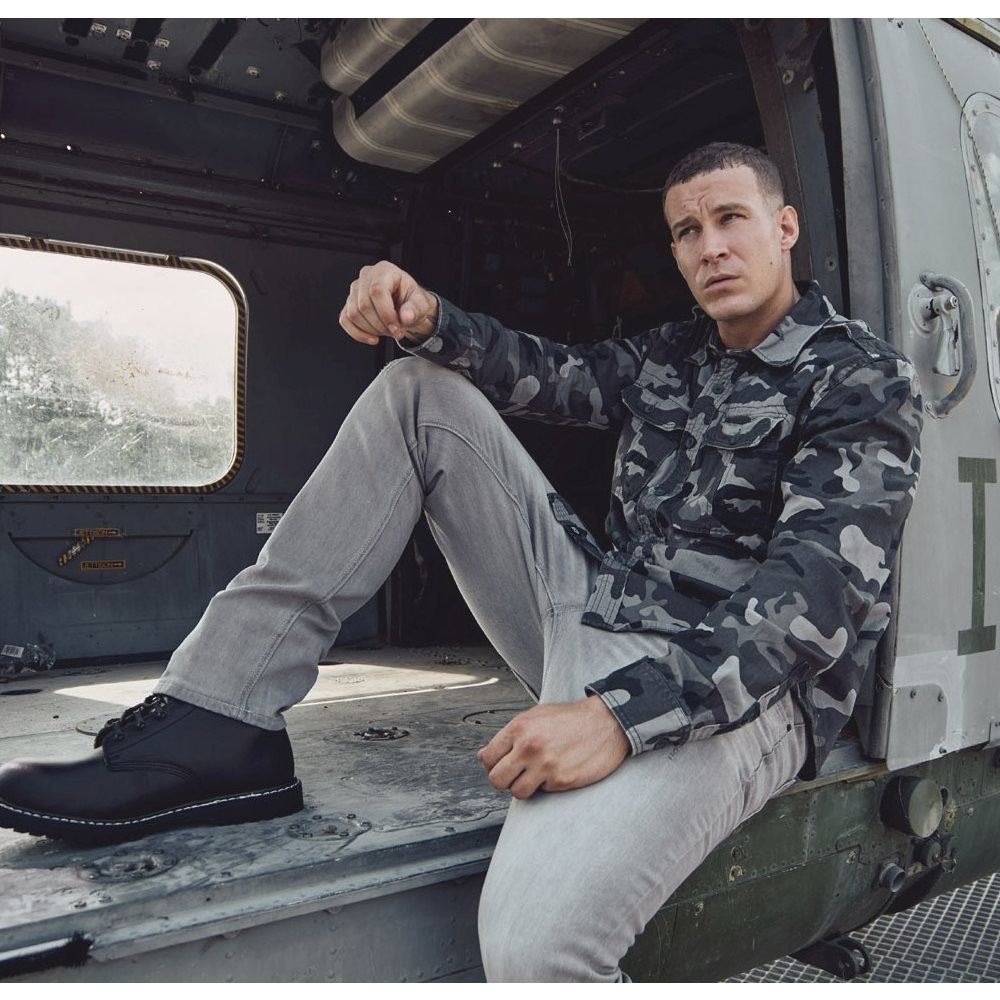 Košile styl VINTAGE dlouhý rukáv GREY CAMO vel. XL