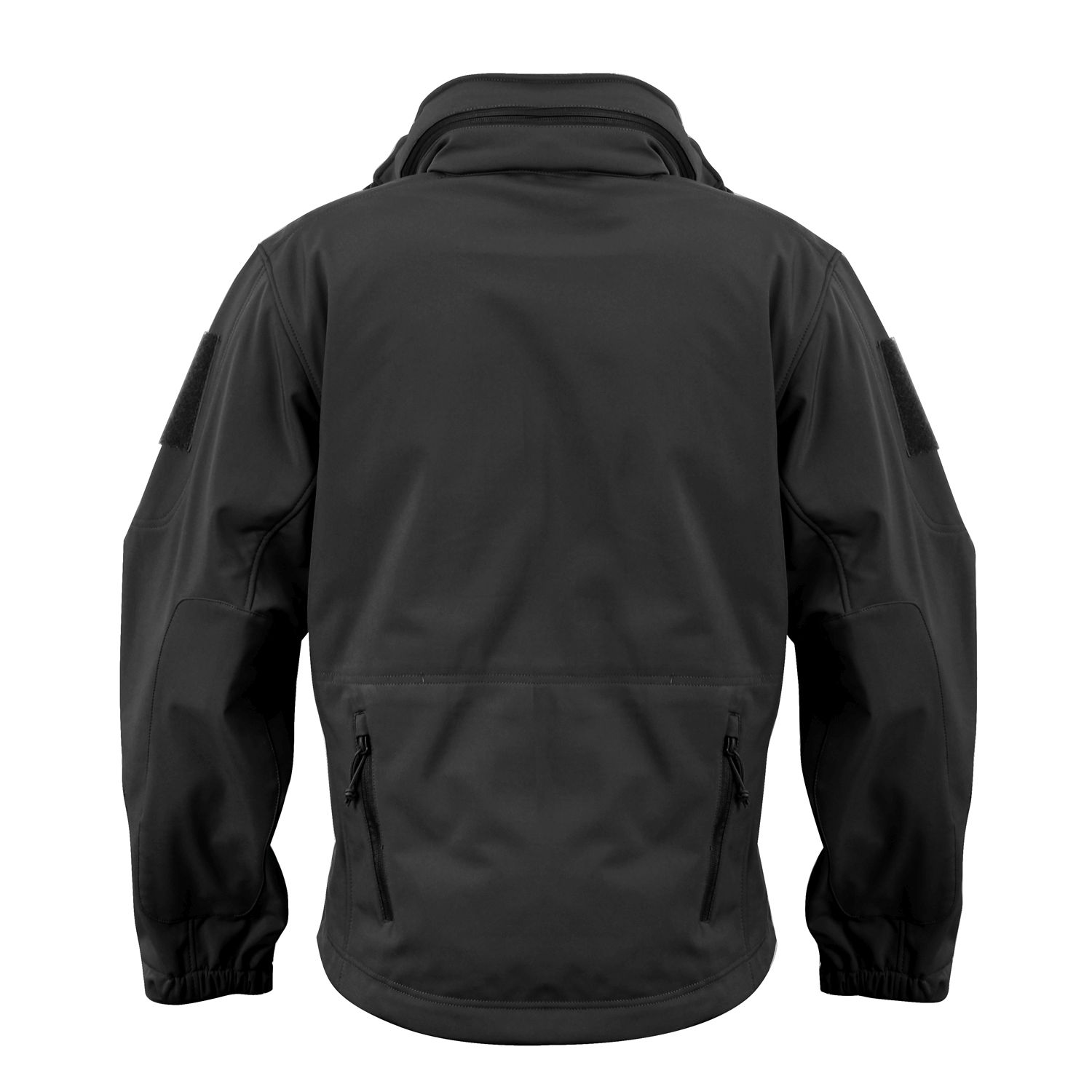 Bunda TACTICAL s kapucí softshell ČERNÁ vel. 5XL