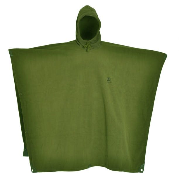 Pončo FLEECE se stahovací kapucou ZELENÉ