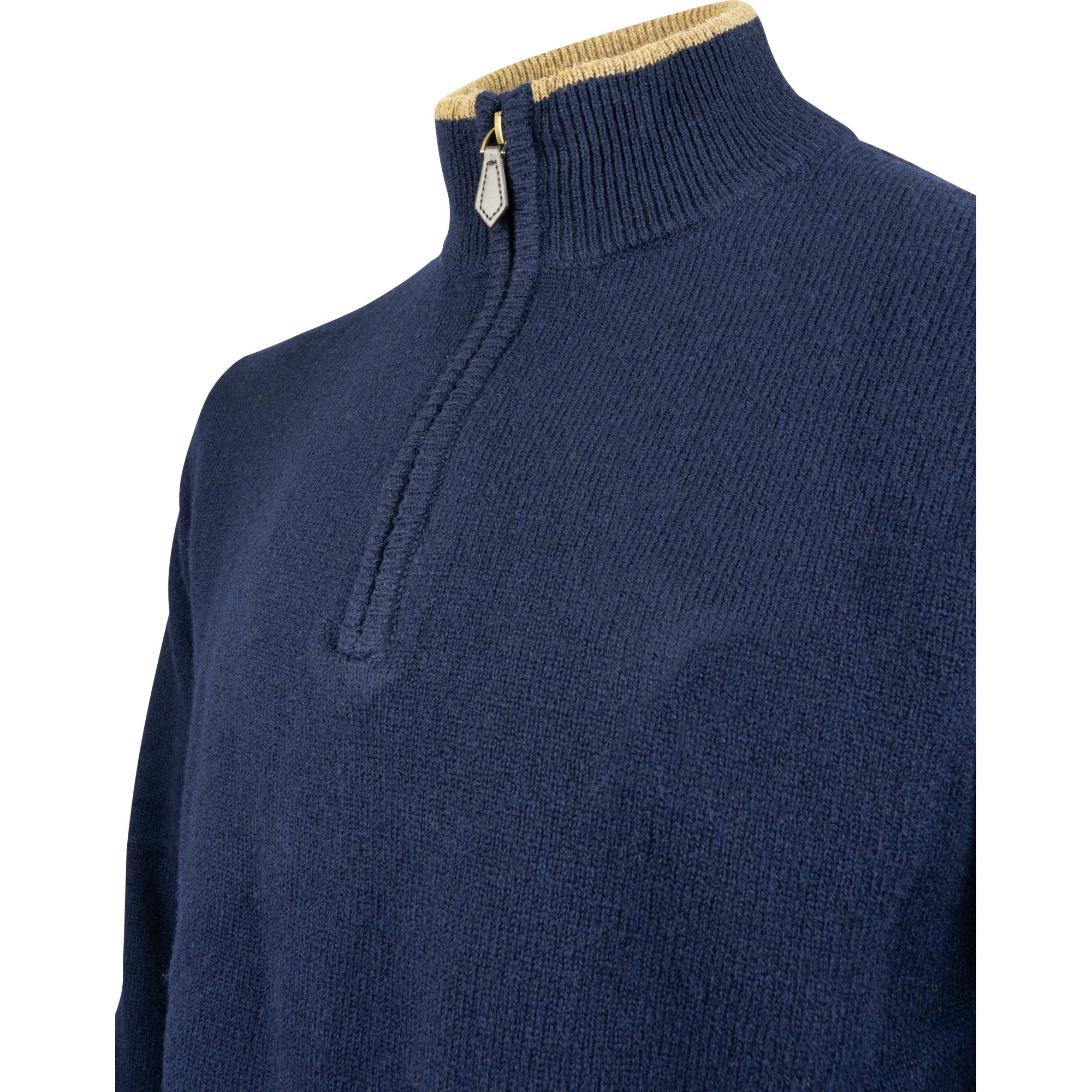 Svetr ASHCOMBE se zipem jehněčí vlna NAVY BLUE vel. XL