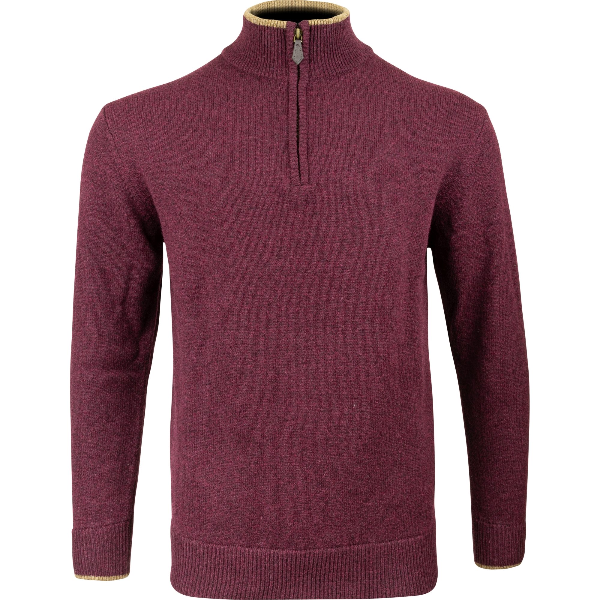 Svetr ASHCOMBE se zipem jehněčí vlna PLUM vel. XL