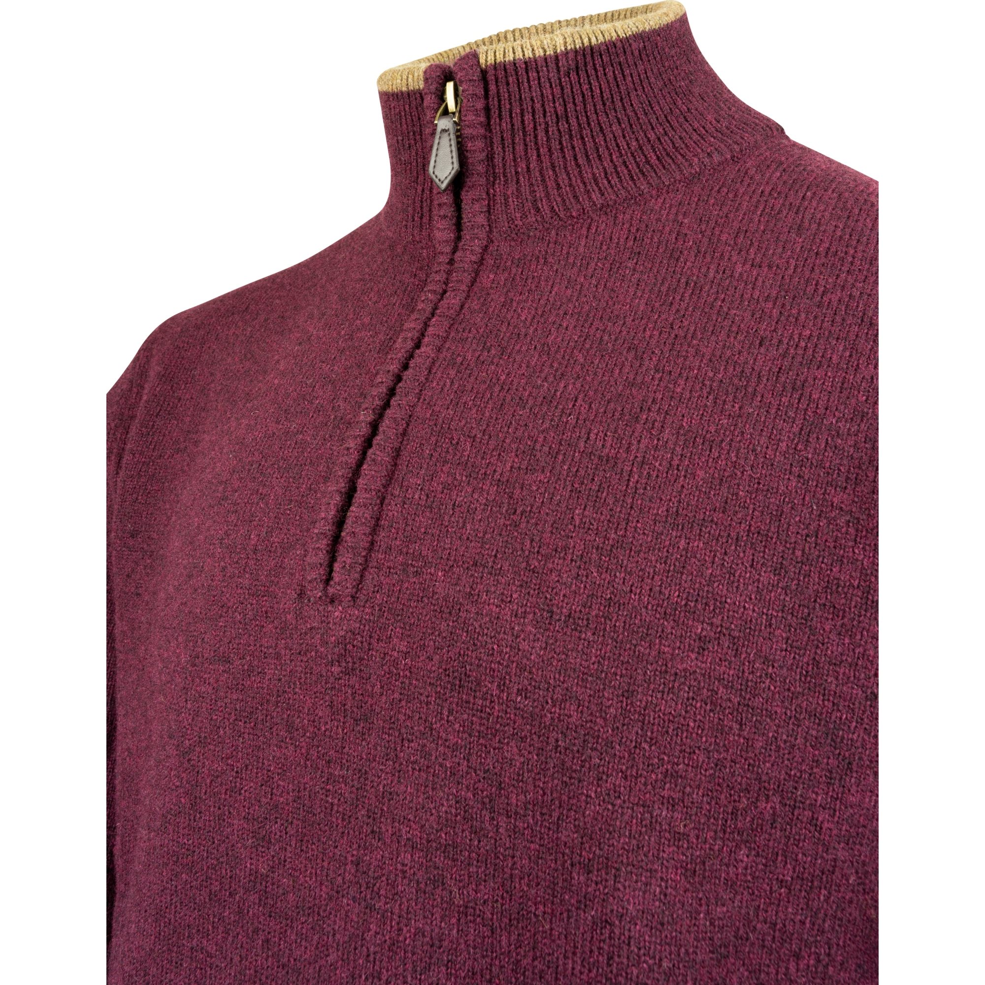 Svetr ASHCOMBE se zipem jehněčí vlna PLUM vel. XL