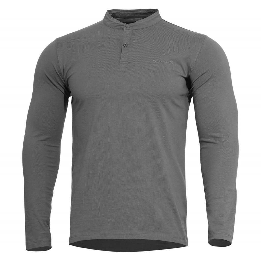 Triko ROMEO HENLEY 2.0 dlouhý rukáv ŠEDÉ - WOLF GREY vel. S
