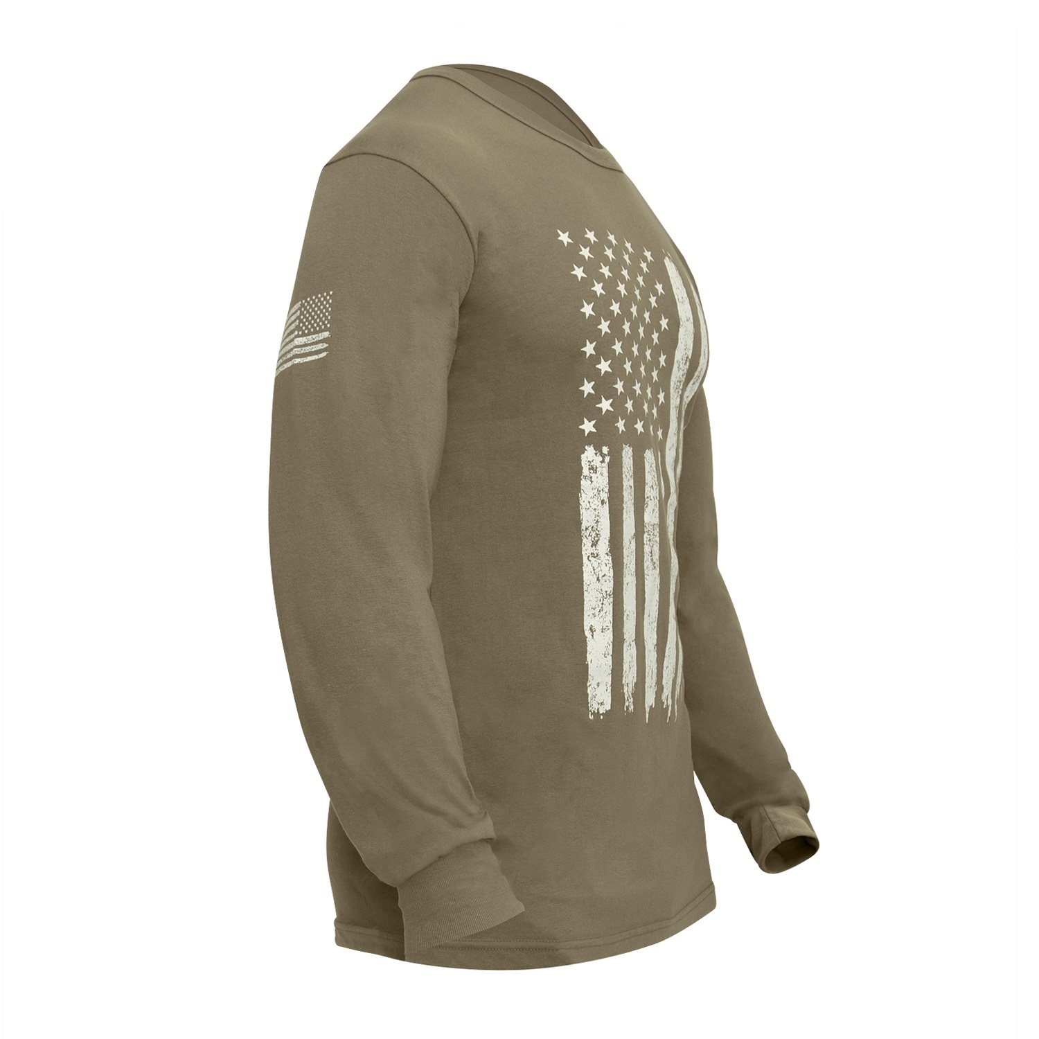 Triko BÍLÁ vlajka USA dlouhý rukáv COYOTE vel. 3XL