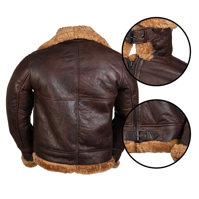 Bunda kožená US B46 SHEEPSKIN HNĚDÁ vel. S