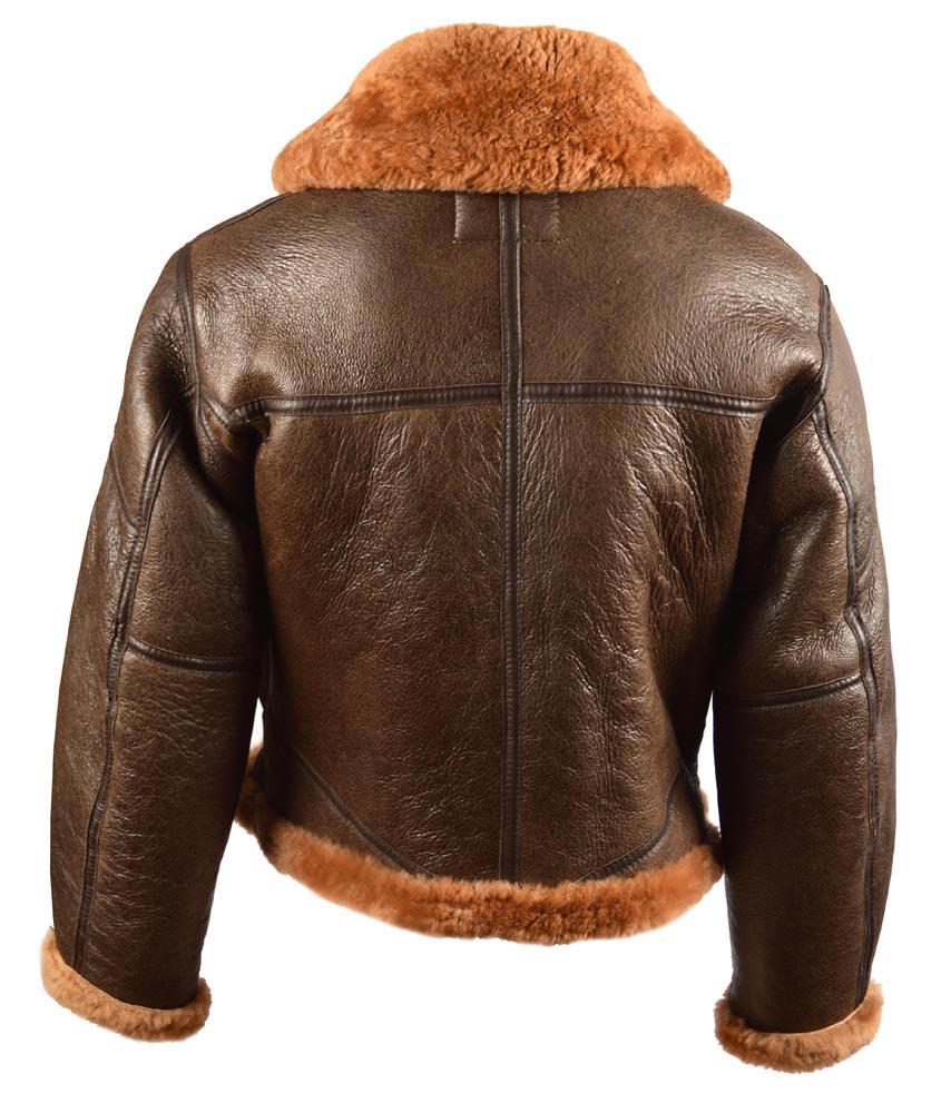Bunda kožená UK BOMBER RAF s límcem HNĚDÁ vel. L