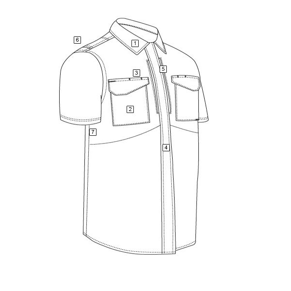 Košile 24-7 UNIFORM krátký rukáv rip-stop MODRÁ vel. XL