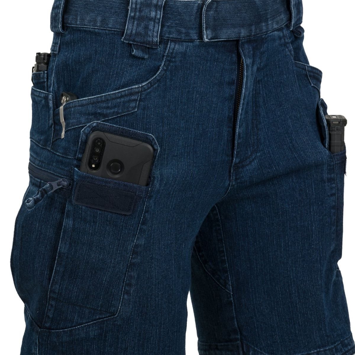 Kraťasy UTS URBAN TACTICAL® krátké 8,5" riflové DENIM MODRÉ vel. 3XL
