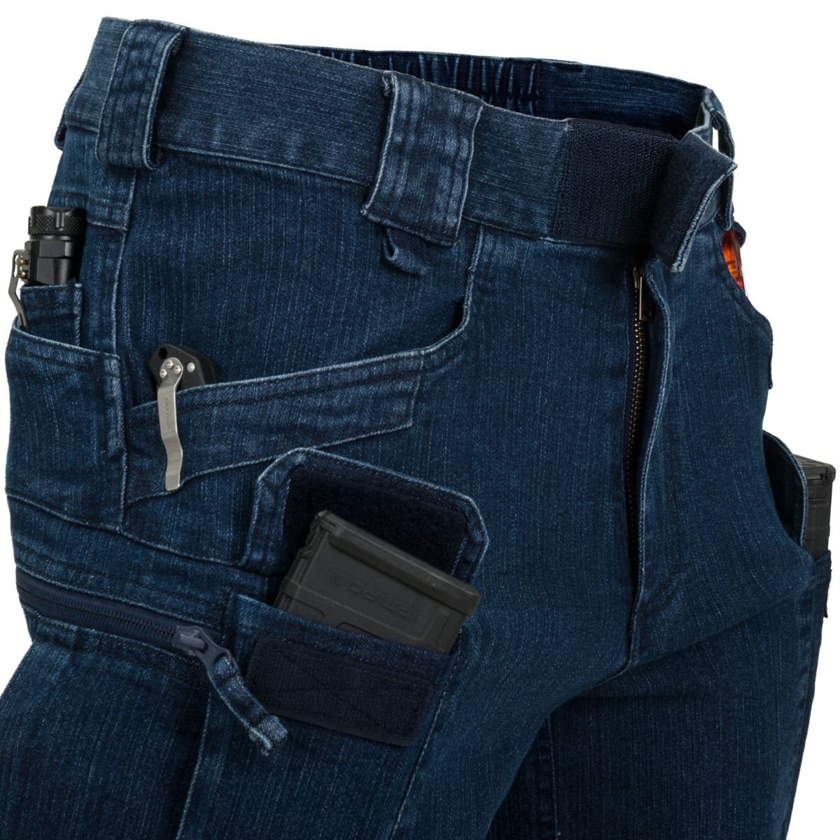Kraťasy UTS URBAN TACTICAL® krátké 8,5" riflové DENIM MODRÉ vel. 3XL