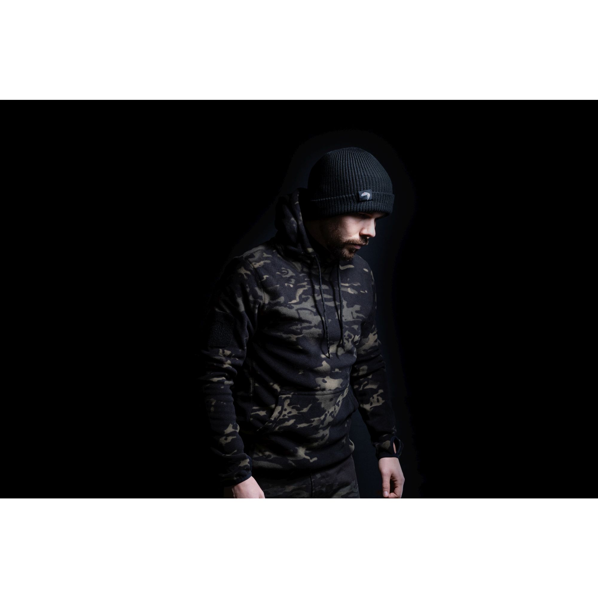 Mikina klokanka s kapucí FLEECE VCAM BLACK vel. S