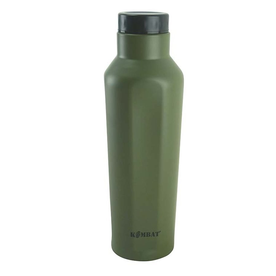 Láhev šestihranná MILITARY izolovaná NEREZ 500ml ZELENÁ