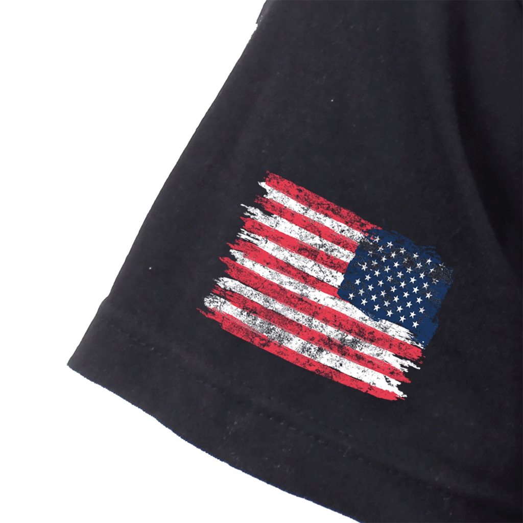 Triko motiv USA vousatá lebka ČERNÉ vel. 3XL