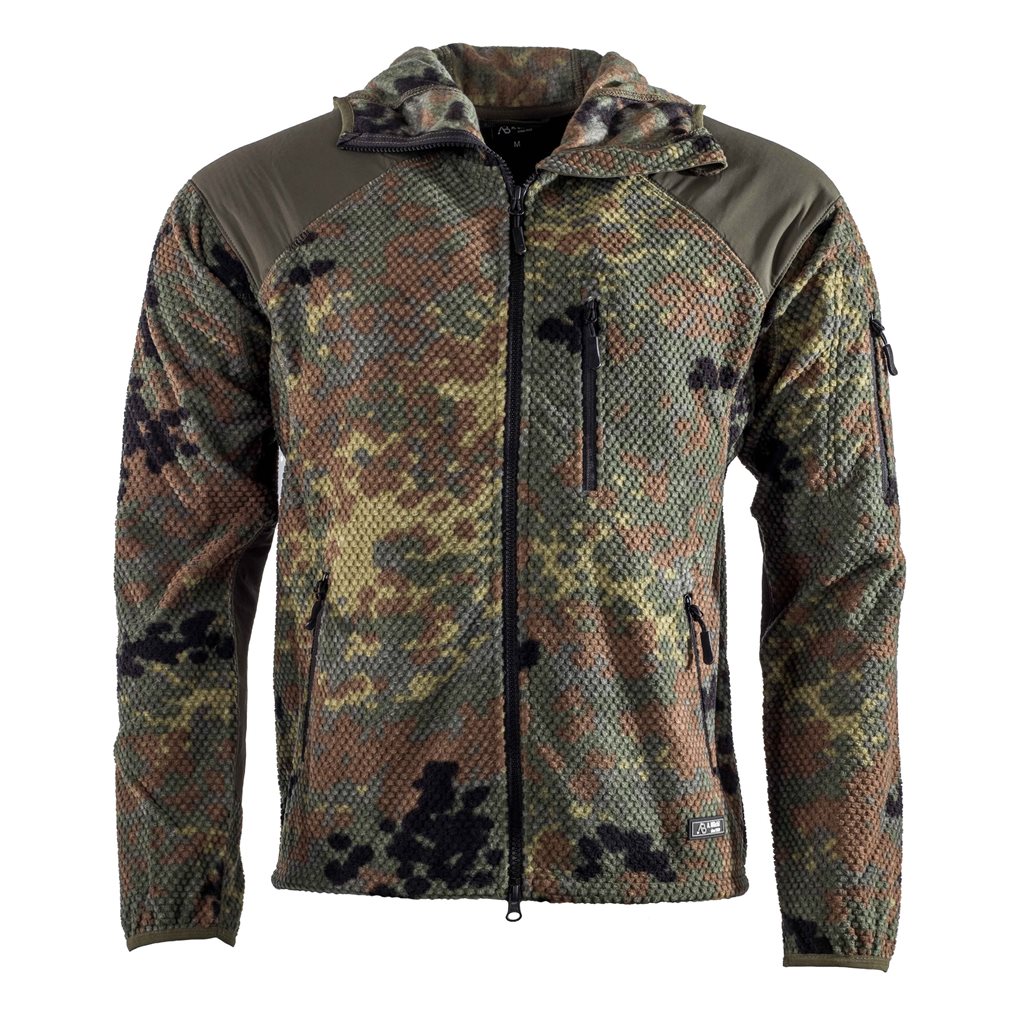 Mikina zip s kapucí fleece DELTA FLECKTARN vel. XL