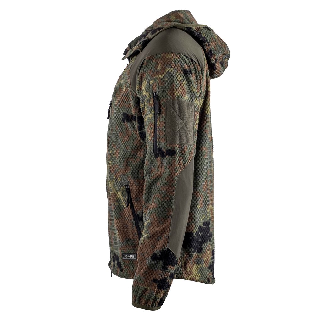Mikina zip s kapucí fleece DELTA FLECKTARN vel. XXL