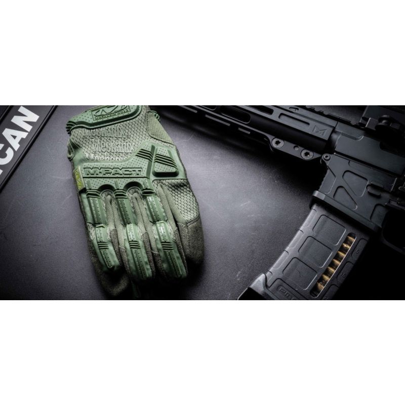 Rukavice MECHANIX M-PACT JASNĚ ZELENÉ vel. XL