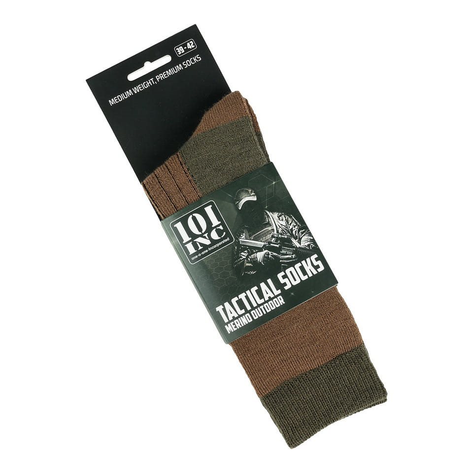 Ponožky outdoor MERINO HNĚDOZELENÉ vel. 39-42