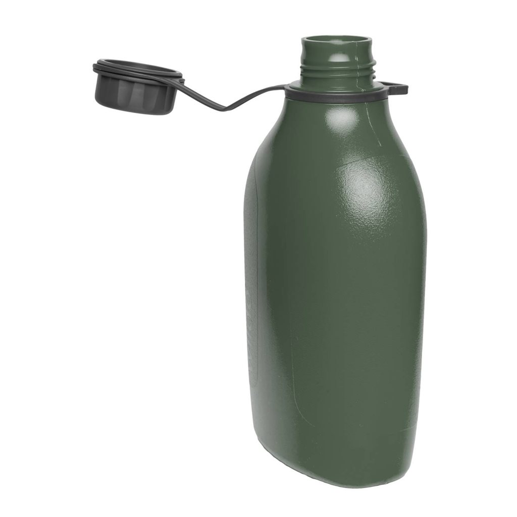 Láhev plastová EXPLORER 1l s karabinou - zelené víčko