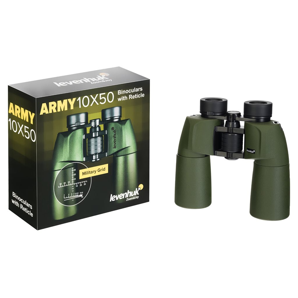Dalekohled binokulární se zaměřovačem 10x50 ARMY ZELENÝ
