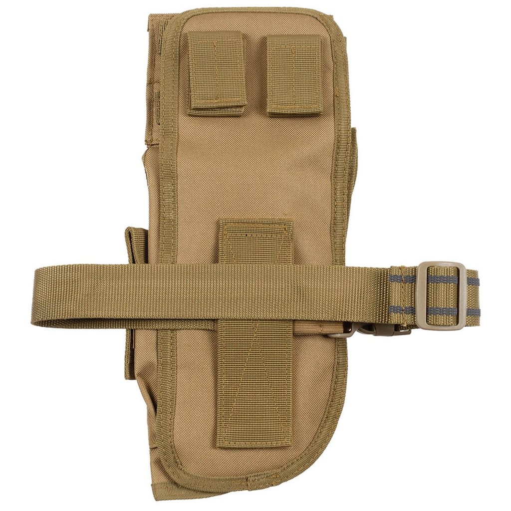 Pouzdro stehenní Tactical na pistol a zásobníky pravé COYOTE
