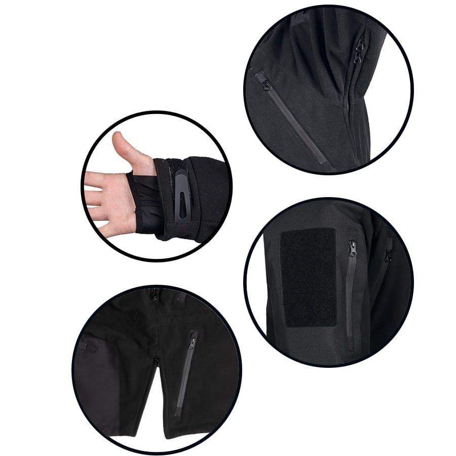 Bunda fleece s membránou TPU PLUS ČERNÁ vel. XXL