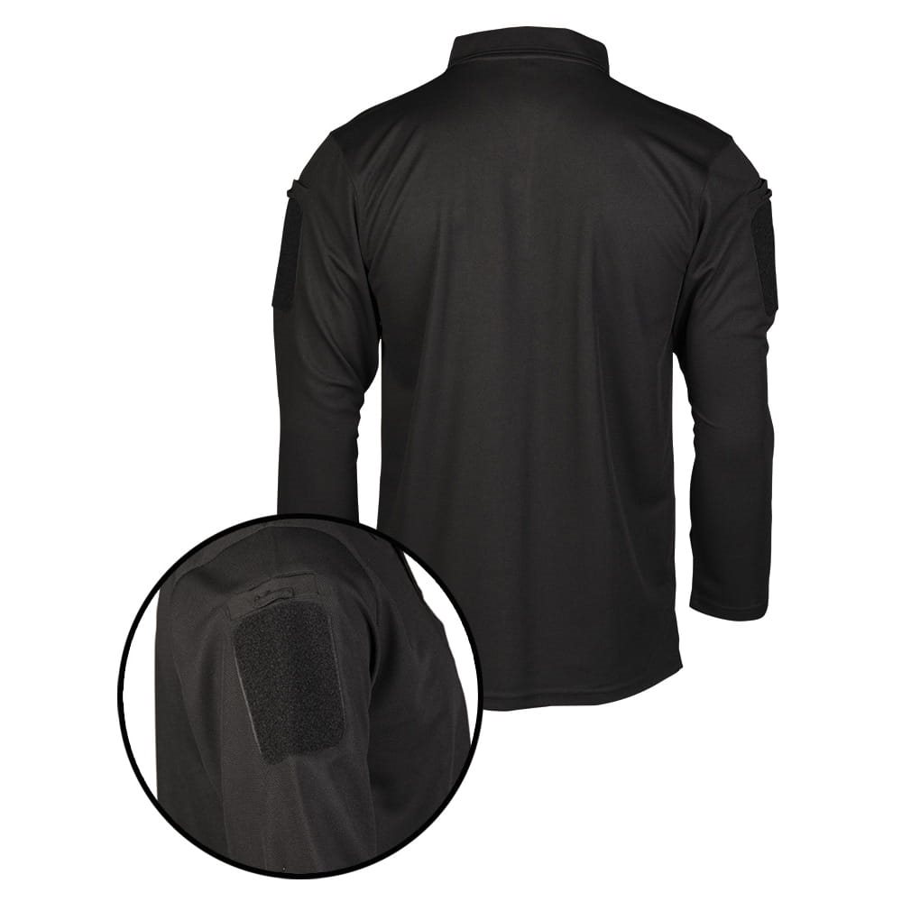 Triko/polokošile TACTICAL QUICK DRY dlouhý rukáv ČERNÁ vel. S