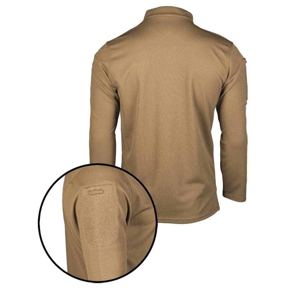 Triko/polokošile TACTICAL QUICK DRY dlouhý rukáv COYOTE vel. XXL