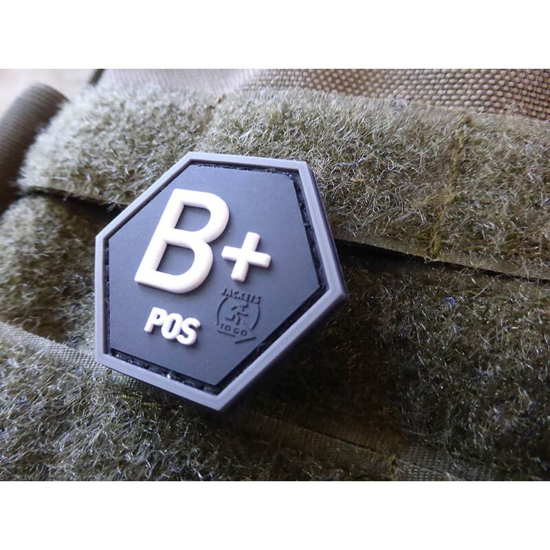 Nášivka hexagon krev B POS plast ČERNÁ SWAT