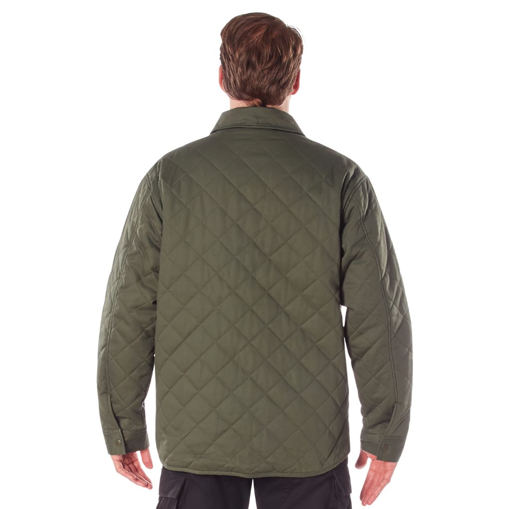 Bunda prošívaná DIAMOND QUILT bavlněná ZELENÁ