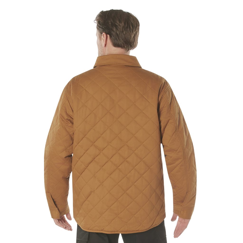 Bunda prošívaná DIAMOND QUILT bavlněná HNĚDÁ vel. M